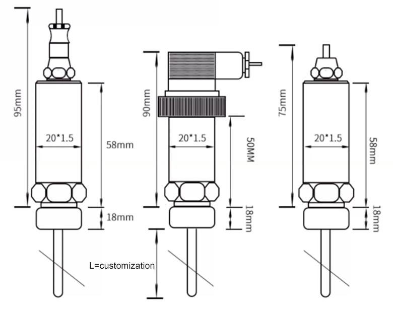 PT100 Integrated Temperature Transmitter Sensor Module DC 4-20mA Sensor(图2)