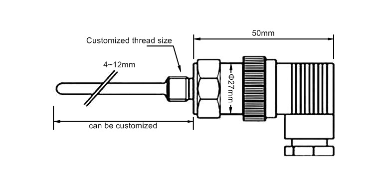 Hesmann temperature sensor pt100 thread insertion type(图2)